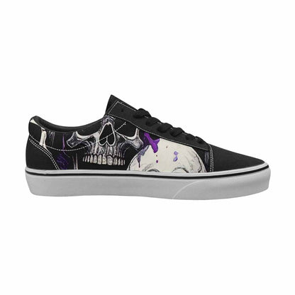 WOMEN'S Rainbow From Skull S Lace-Up Canvas Cottagecore Custom Sneakers