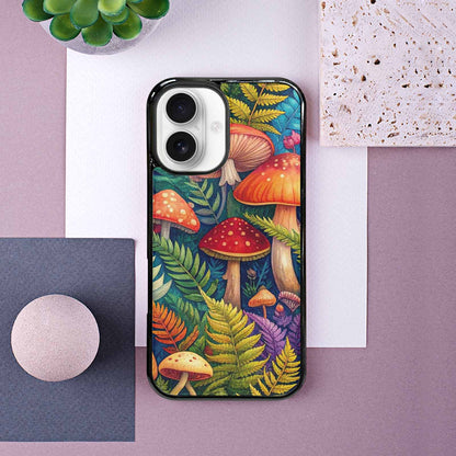 iPhone 16 Case — Mushrooms Botanicalmushrooms P Cix, Custom Printed Phone Case