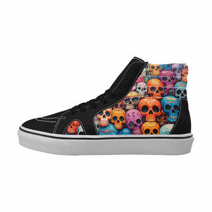 MEN'S Skulls (general) Skulls High Top Canvas Wallpaper Art Sneakers