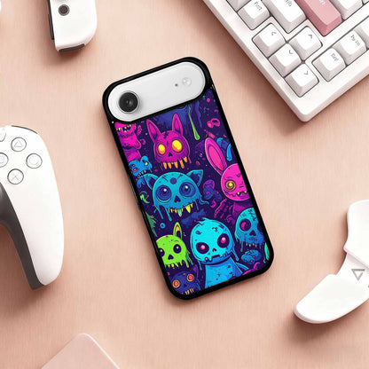 iPhone 17 Air Case — Mixed Toxic Glow Creature Pattern Cartoon, Original Design Phone Case