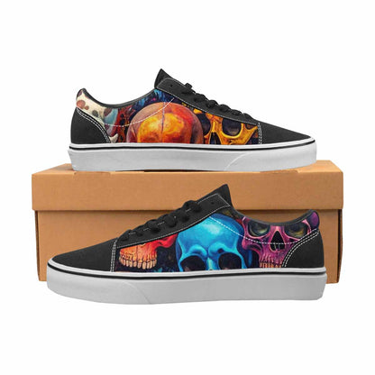 WOMEN'S Skulls  Animal Print Lace-Up Canvas Surreal Custom Shoes