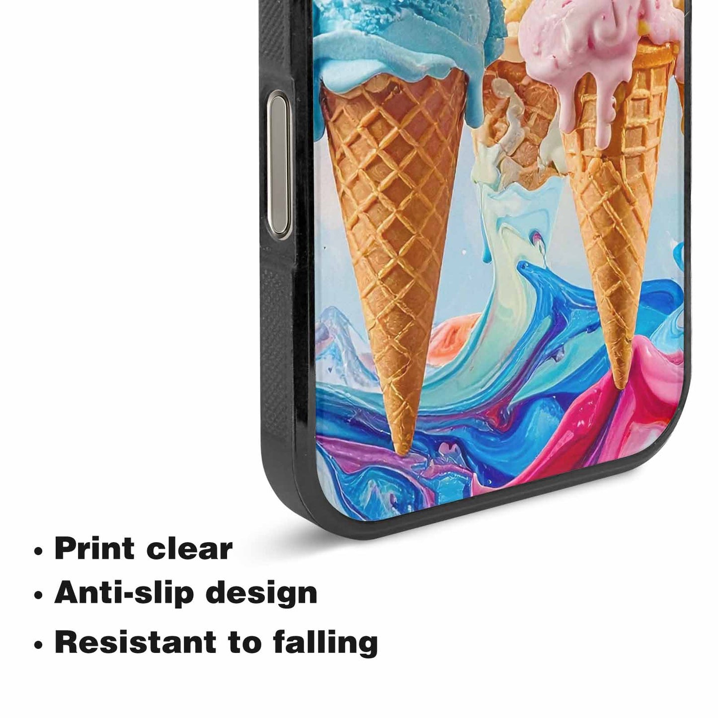 iPhone 16 Pro Max Case — Collage Of Overlapping Waffle Cone Icecream, Custom Print Case Cover