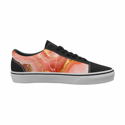 WOMEN'S Marble Vein Lace-Up Canvas Vibrant Chaos Custom Sneakers