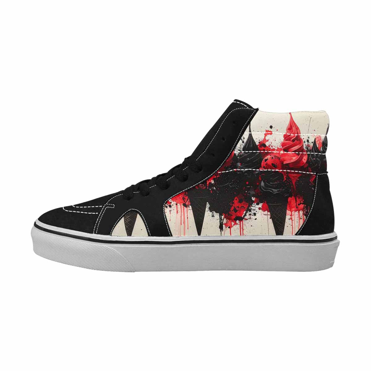 MEN'S Ice Cream Motif High Top Canvas Vibrant Chaos Custom Sneakers
