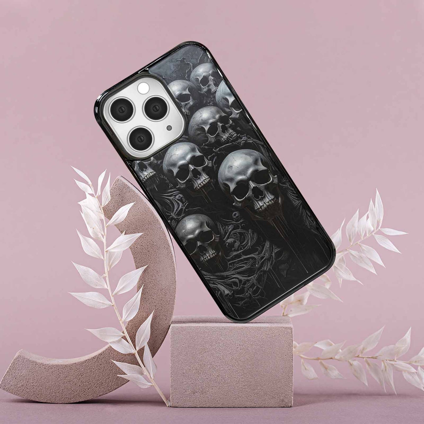 iPhone 15 Pro Max Case — Grey Dark Black And Grey Tones, Personalized Phone Case