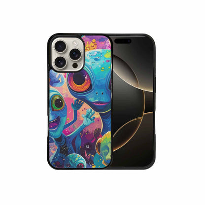 iPhone 16 Pro Max Case — Cartoon Alien Characters, Unique Phone Case Design