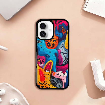 iPhone 17 Case — Melting Aliens Pattern Alien Scifi, Custom Art Phone Cover