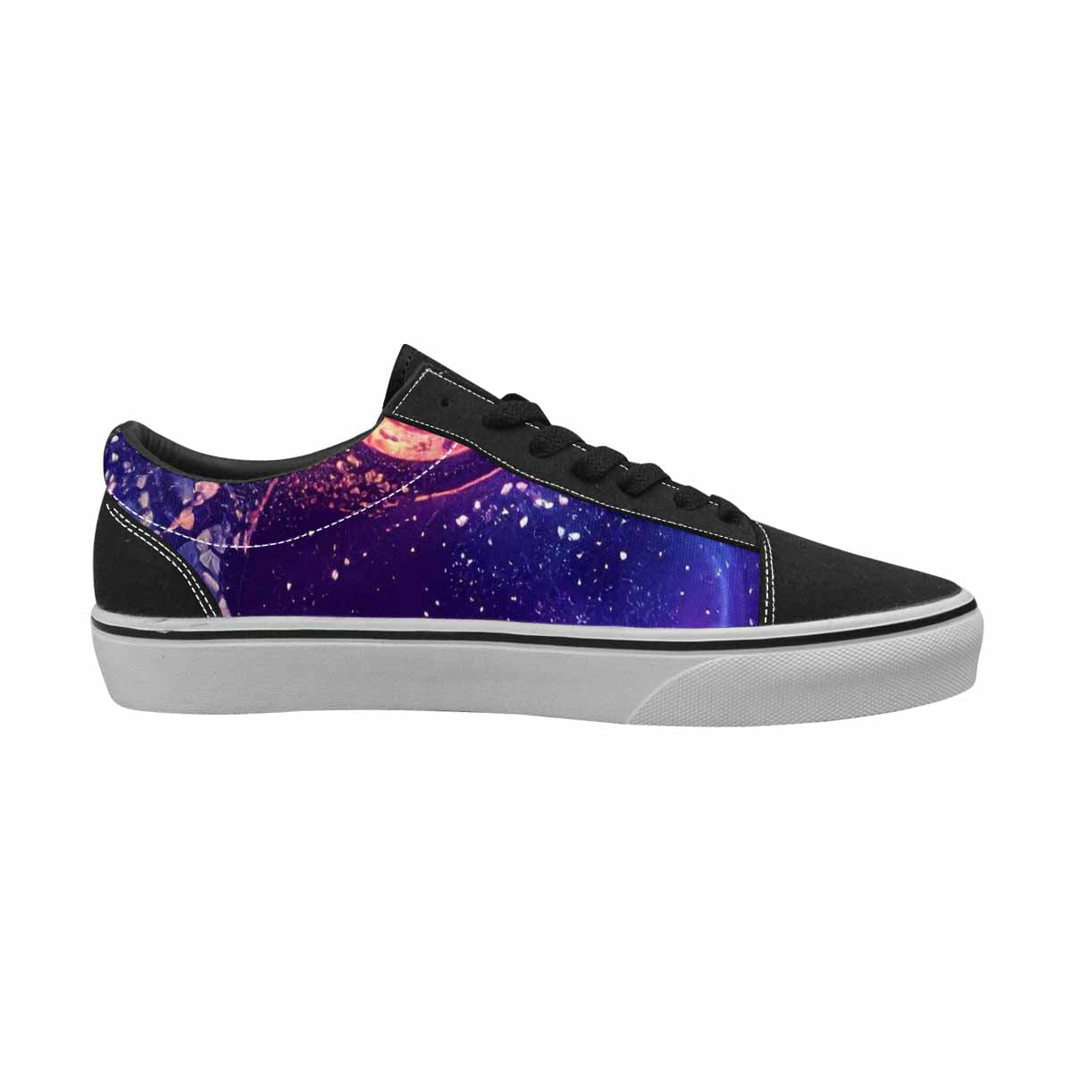 WOMEN'S Galaxy Snake Print Canvas Lace-Up Dark Academia Custom Sneakers