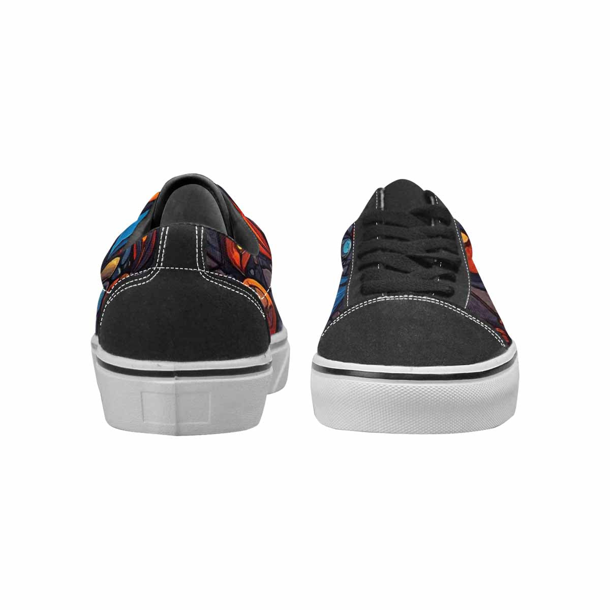 WOMEN'S Fire Flame Canvas Lace-Up Grunge Custom Shoes