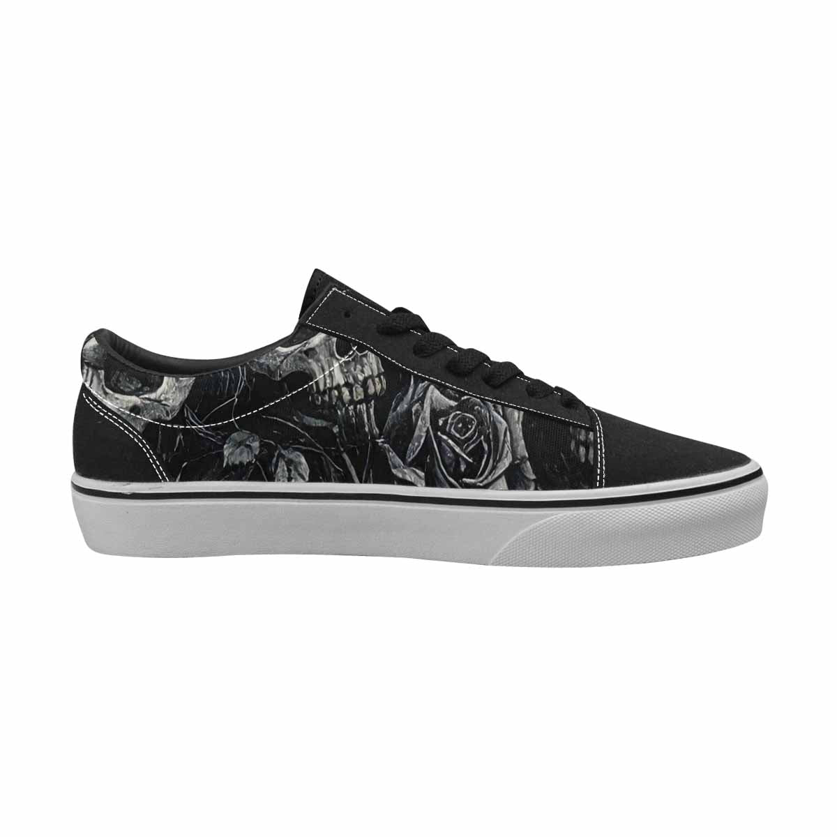 WOMEN'S Skull Roses Lace-Up Canvas Vibrant Chaos Sneakers