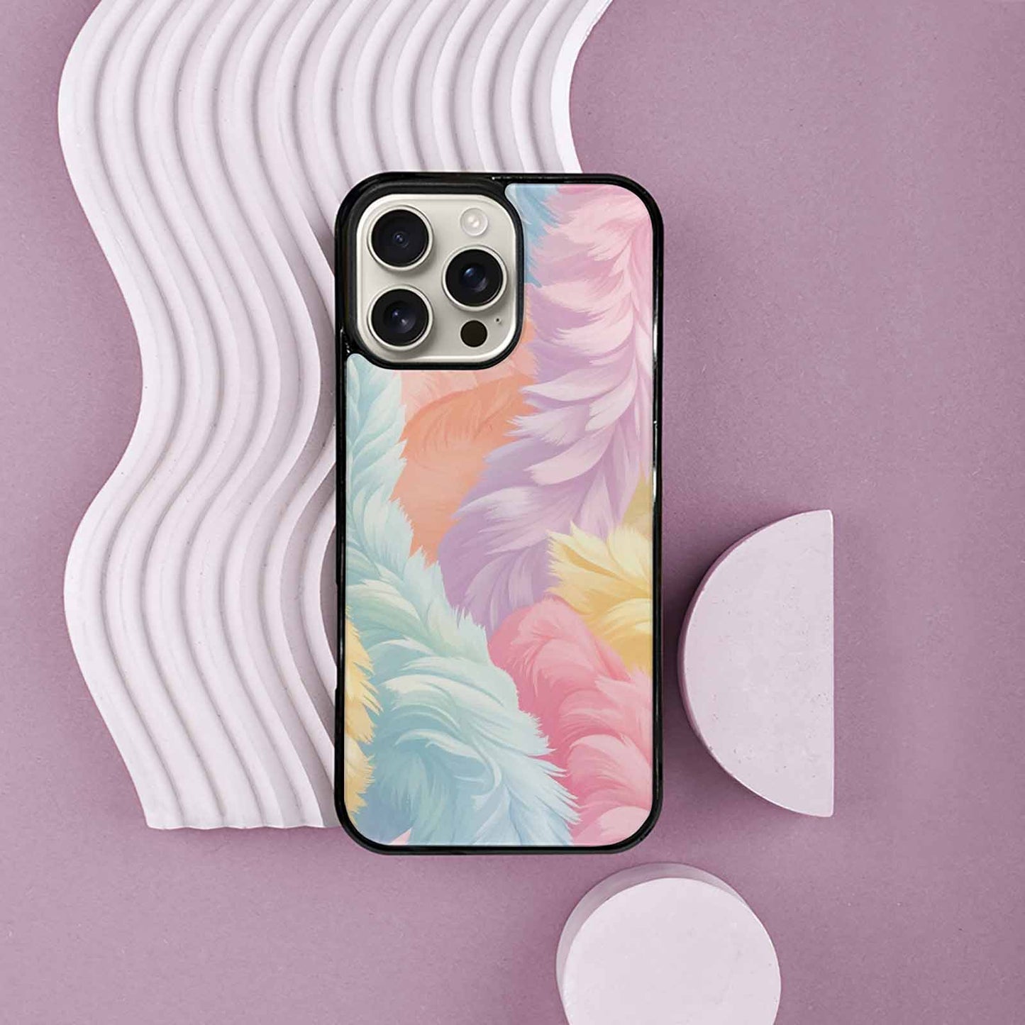 iPhone 16 Pro Max Case — Zebra Pastel Rainbow, Custom Printed Phone Case