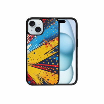 iPhone 15 Case — Comic Halftone Comic Bursts Pattern Hundreds, Unique Phone Case Design