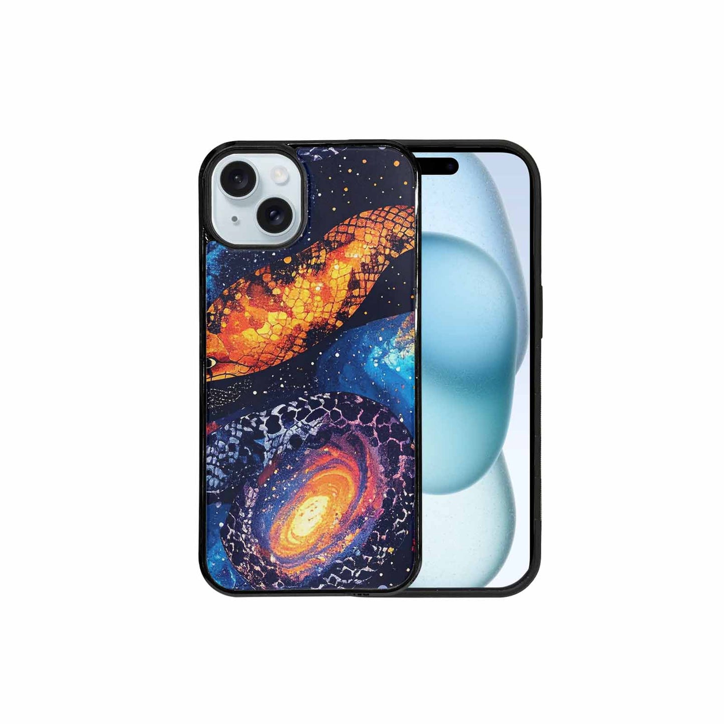 iPhone 15 Plus Case — Galaxy Snake Print Custom, Custom Made Phone Cover