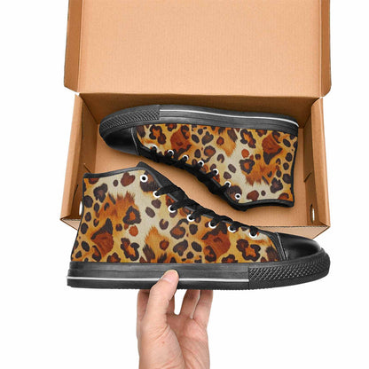 MEN'S Cow Animal Print High Top Canvas Aesthetic Custom Shoes