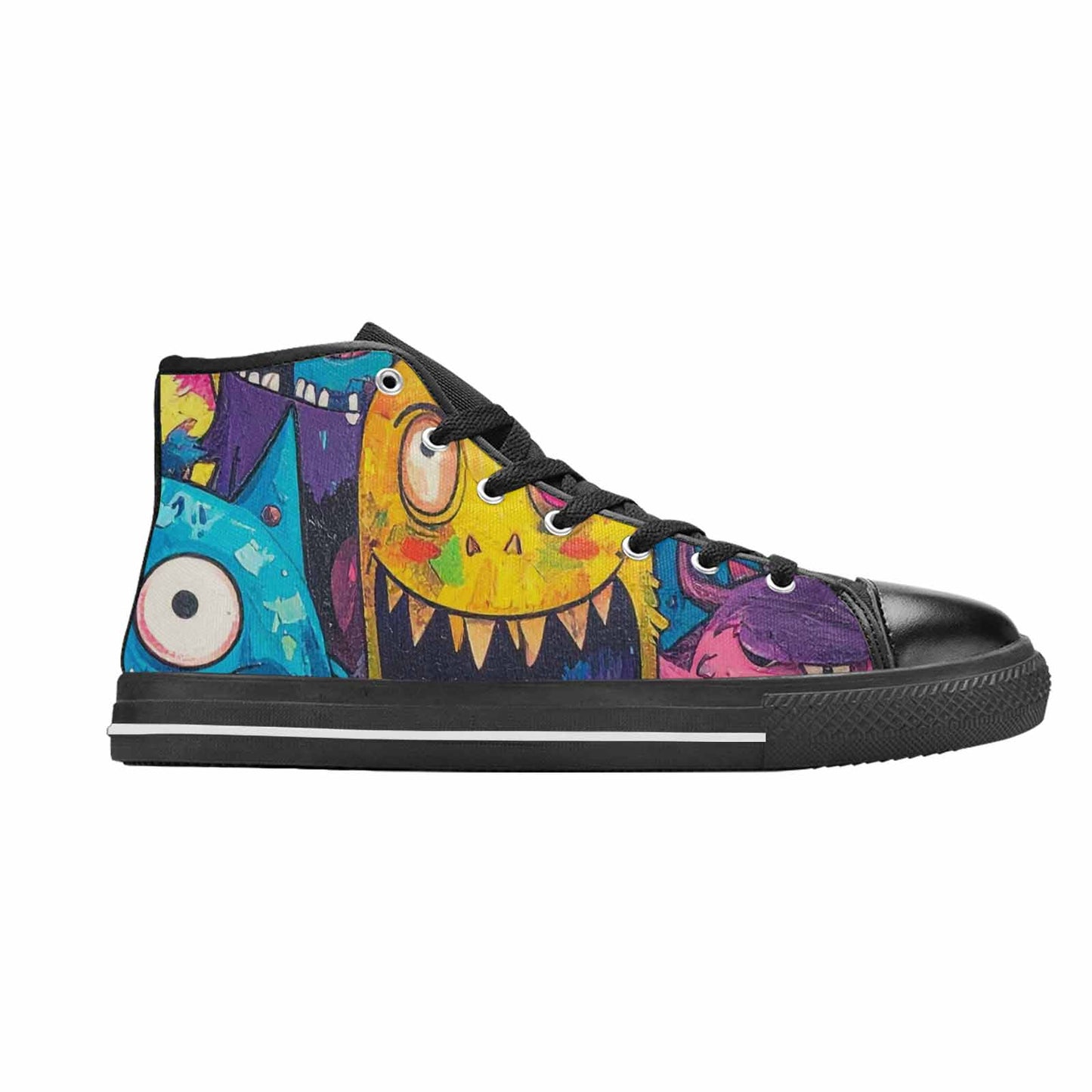 WOMEN'S Goofy Cartoon Monster High Top Canvas Dark Academia Custom Shoes