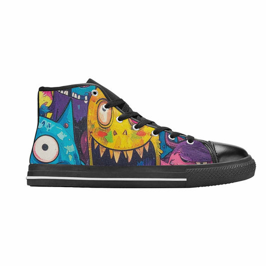 WOMEN'S Goofy Cartoon Monster High Top Canvas Dark Academia Custom Shoes