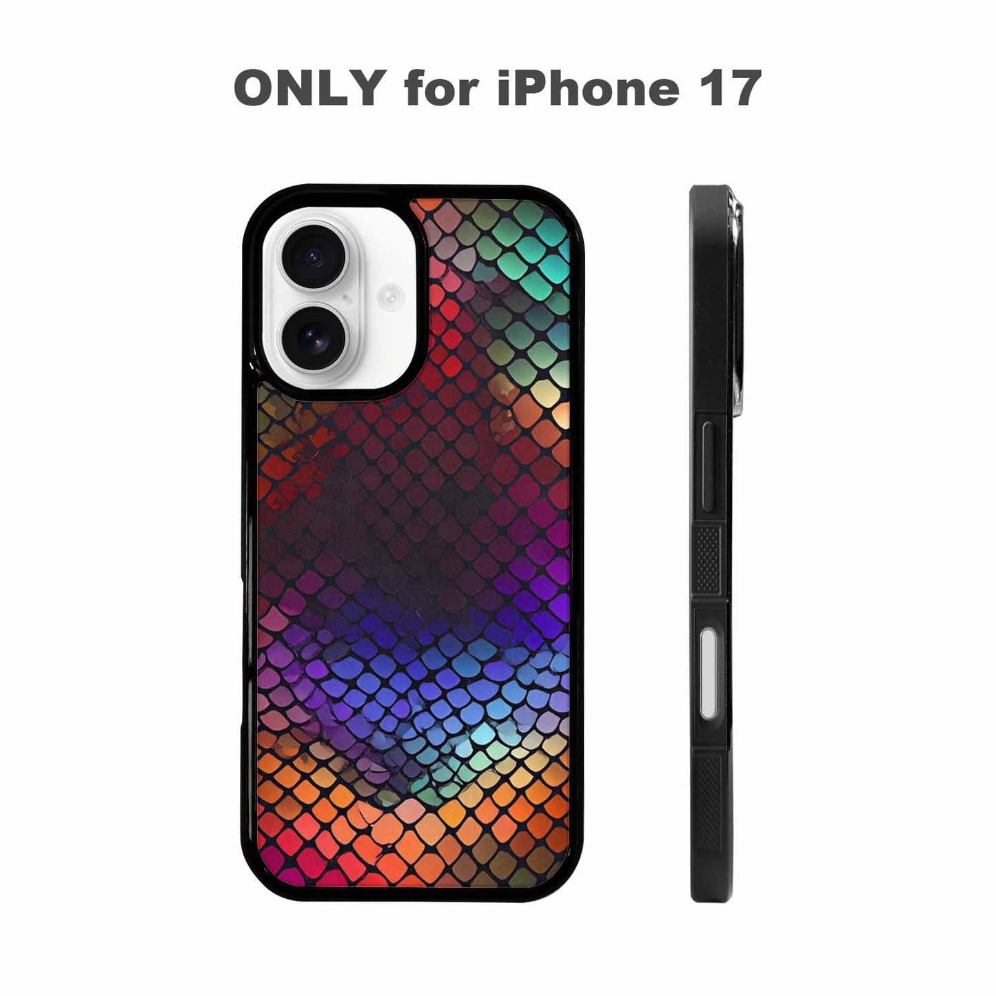 iPhone 17 Case — Snake Print Dark Seamless Animal Print, Custom Designed Case Cover