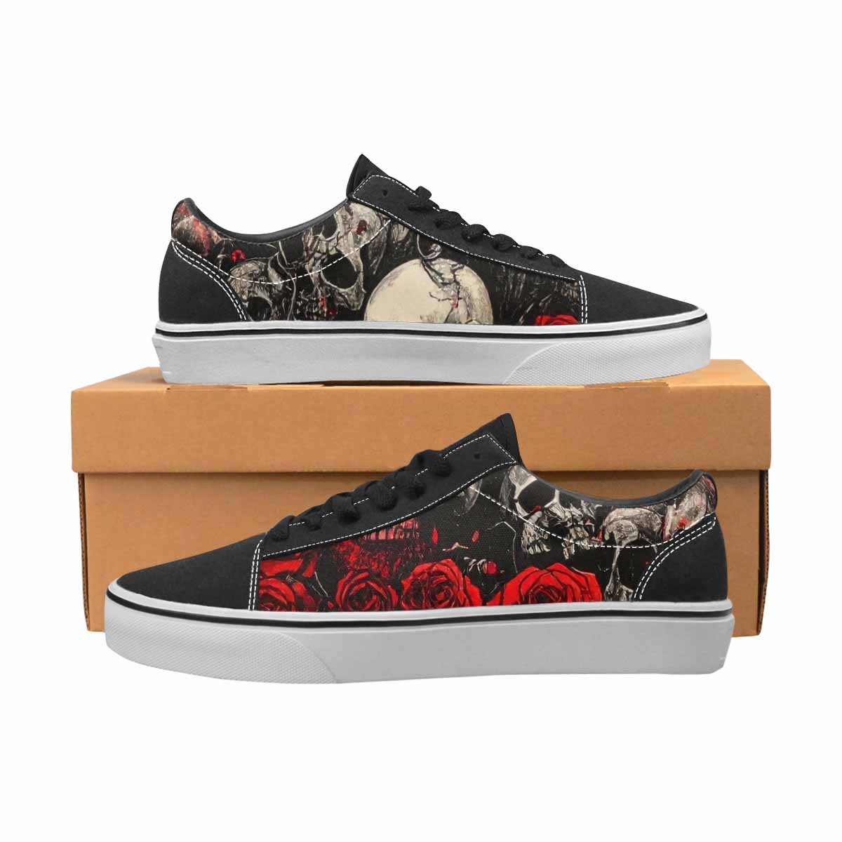 WOMEN'S Skull Roses Lace-Up Canvas Dreamcore Custom Shoes