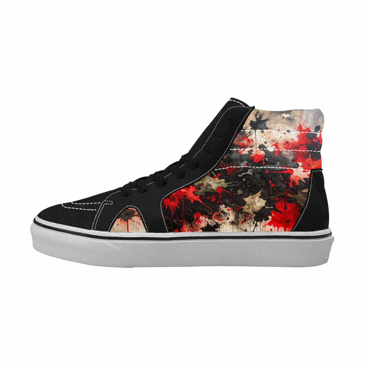 MEN'S Camo Patches High Top Canvas Dark Academia Custom Sneakers