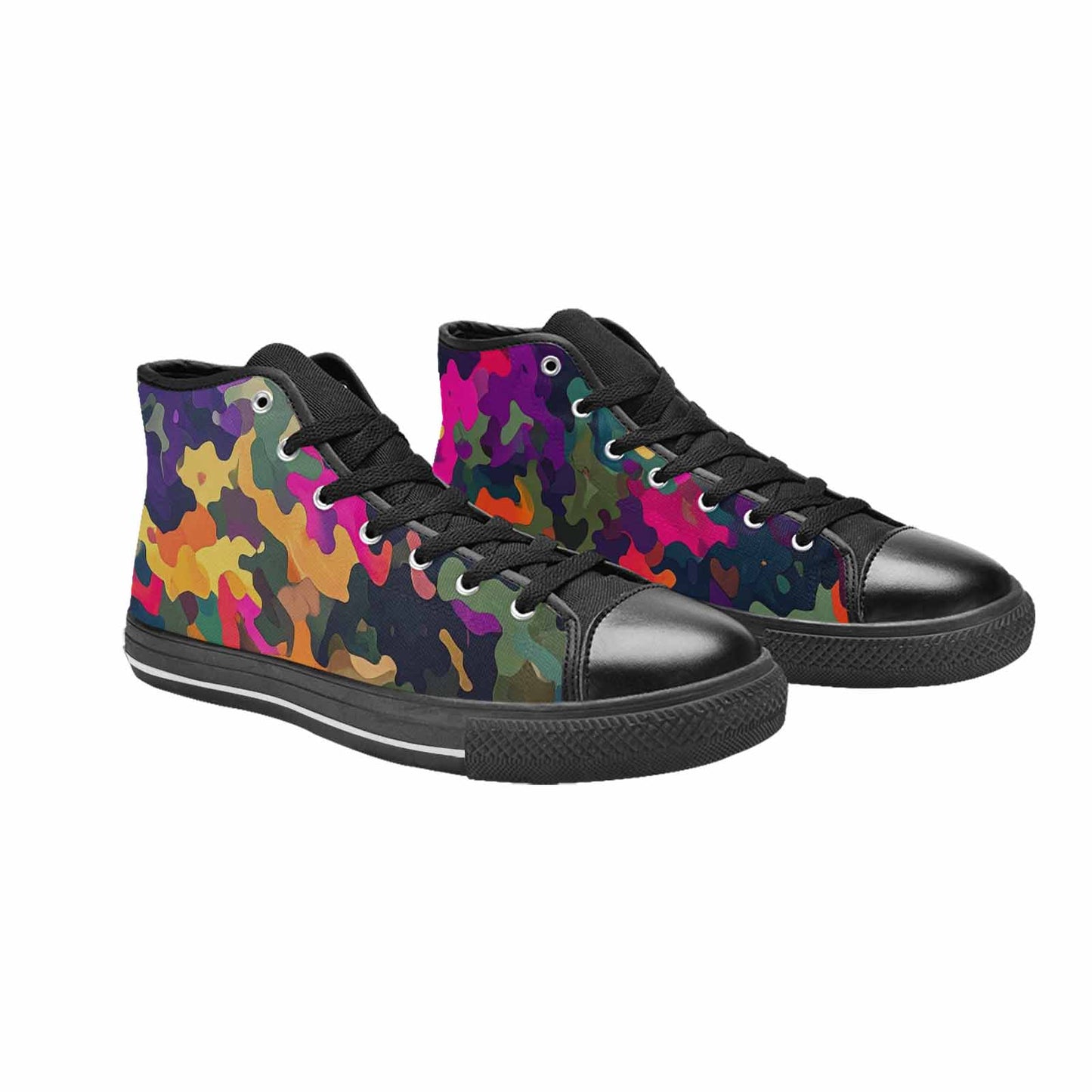 WOMEN'S Military Camouflage Blotch High Top Canvas Aesthetic Custom Sneakers
