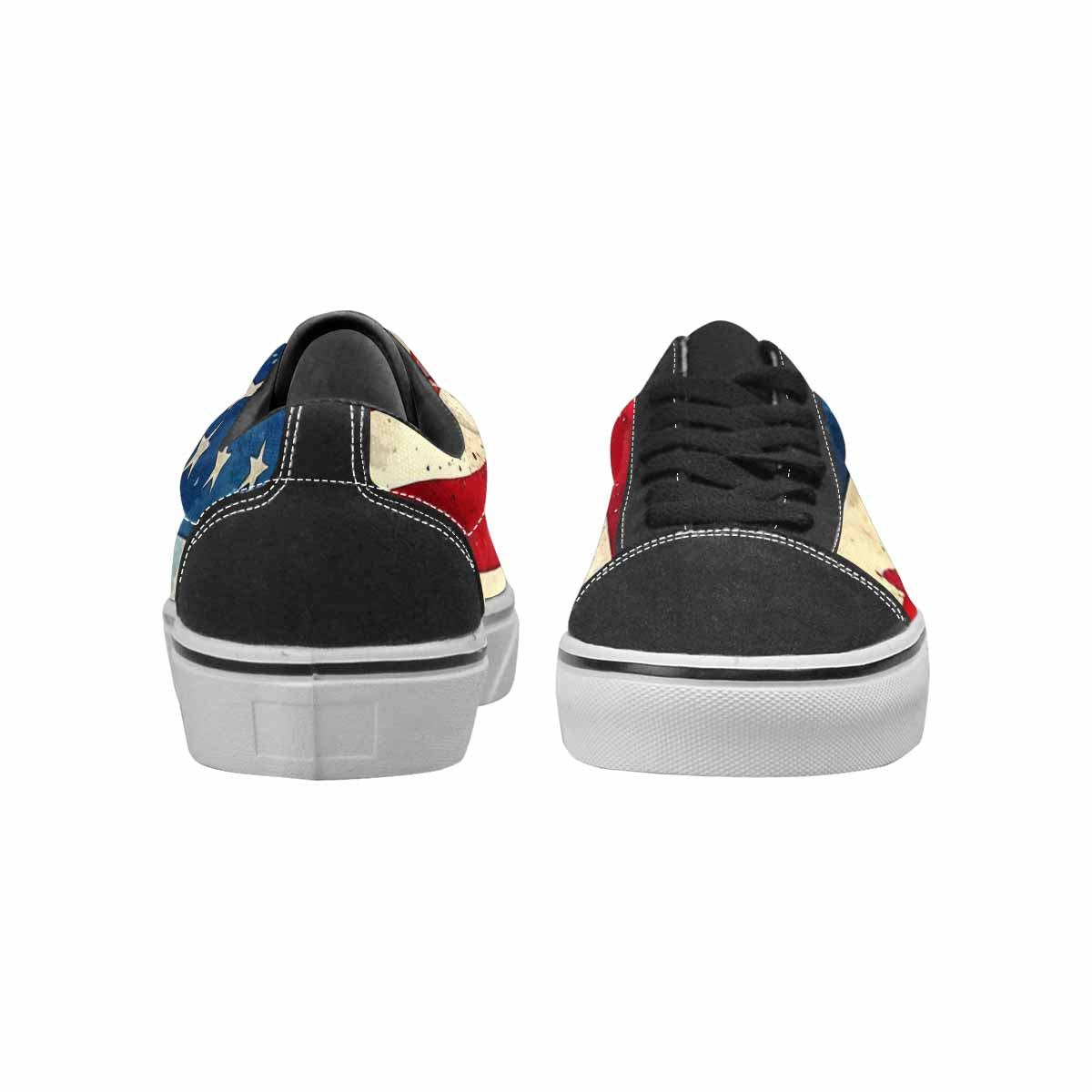 MEN'S American Flag Stars Canvas Lace-Up Wallpaper Art Custom Shoes
