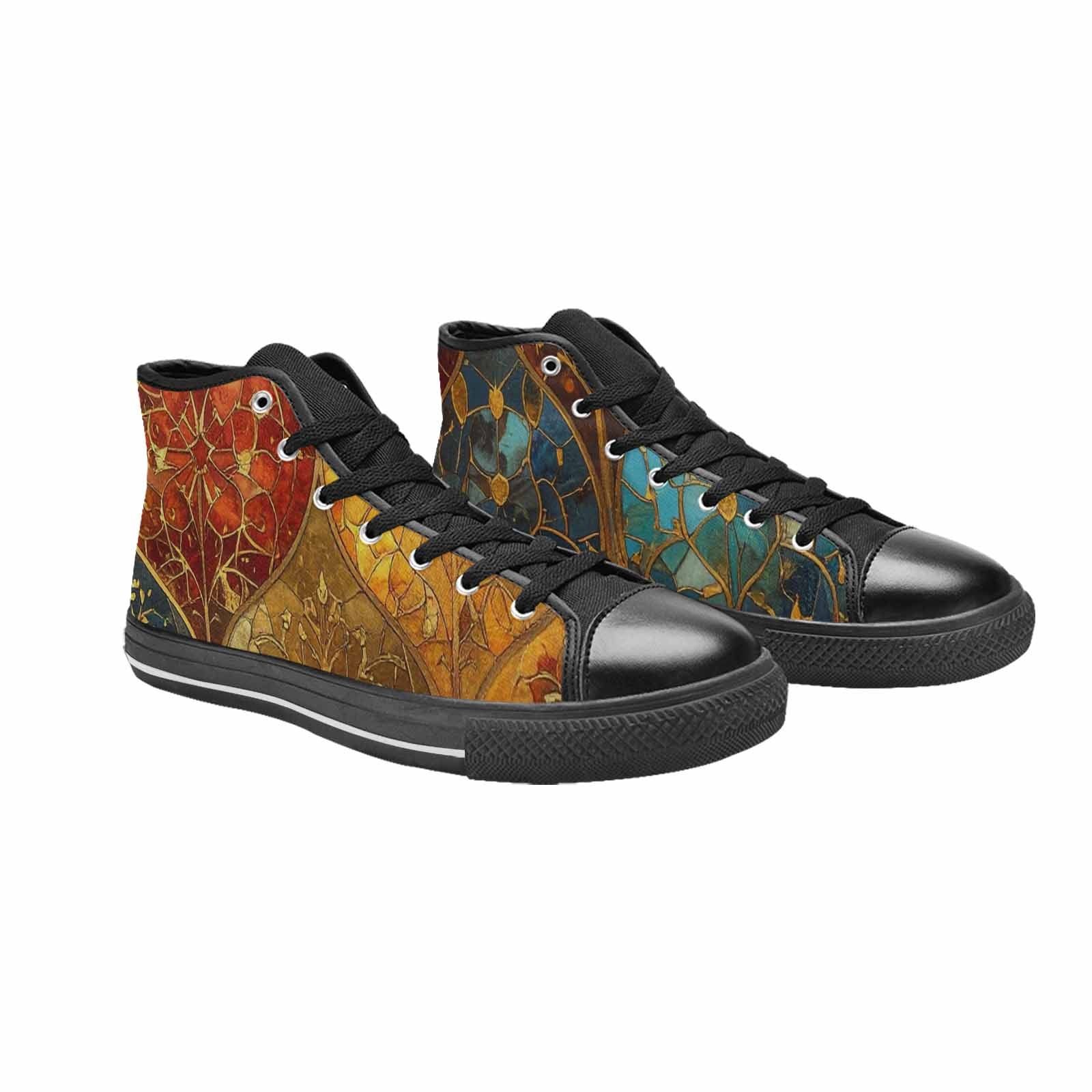 WOMEN'S Klimt-Style Gold Leaf High Top Canvas Y2K Shoes