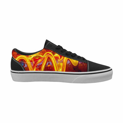 WOMEN'S Toxic Skeleton Hot Dog Lace-Up Canvas Melting Art Sneakers