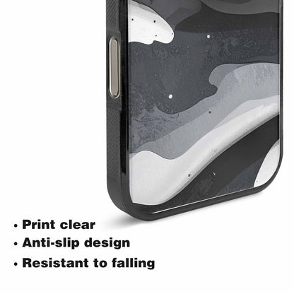 iPhone 15 Pro Max Case — Grey Camo Print, Custom Art Phone Cover