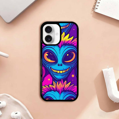 iPhone 17 Case — Alien Ufo Cartoon Art Alien Scifi, Unique Phone Case Design