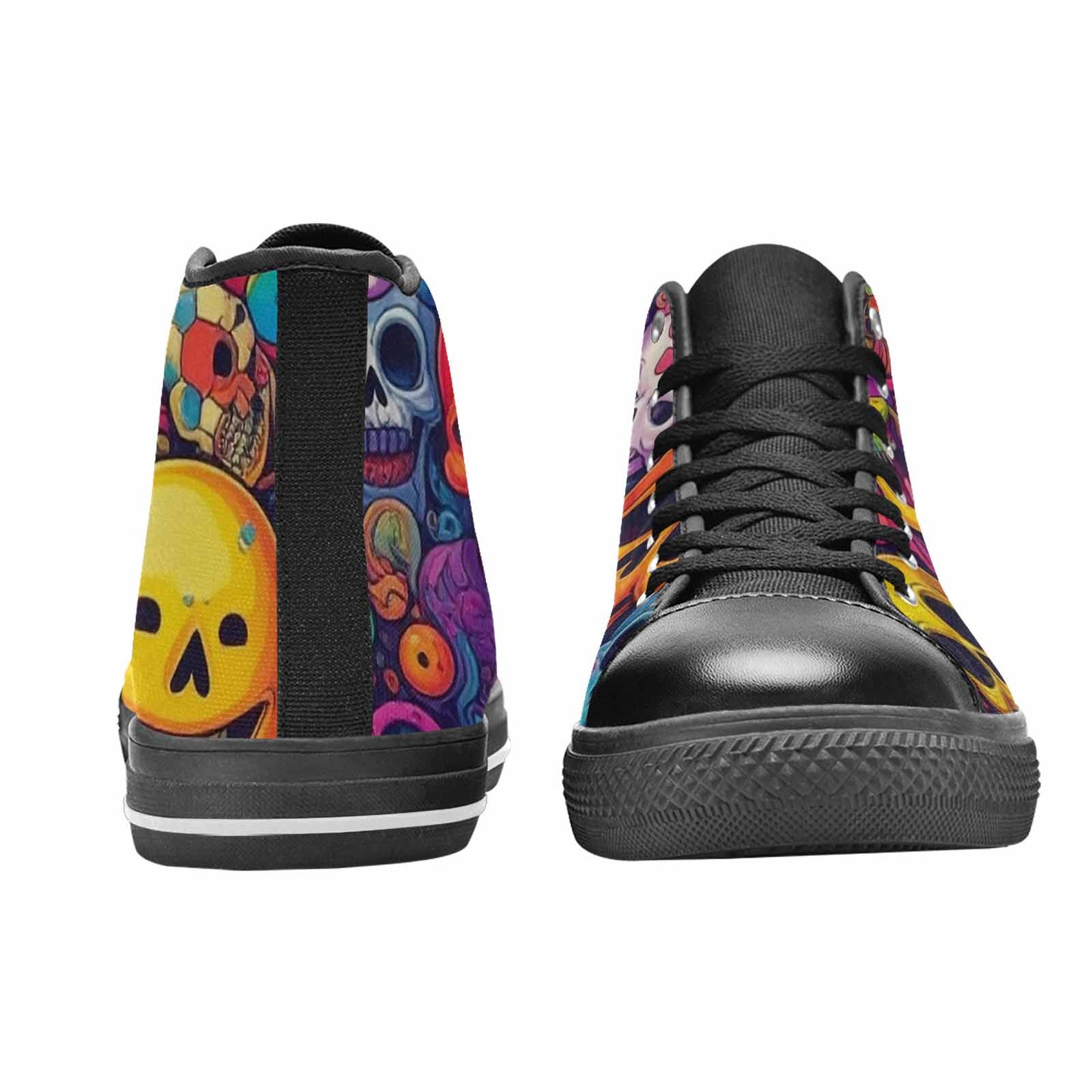 MEN'S Skeleton People Face High Top Canvas Dark Academia Sneakers