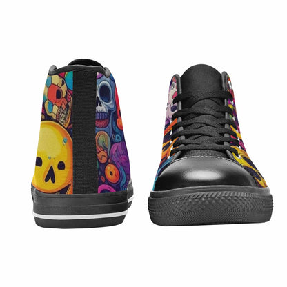 MEN'S Skeleton People Face High Top Canvas Dark Academia Sneakers