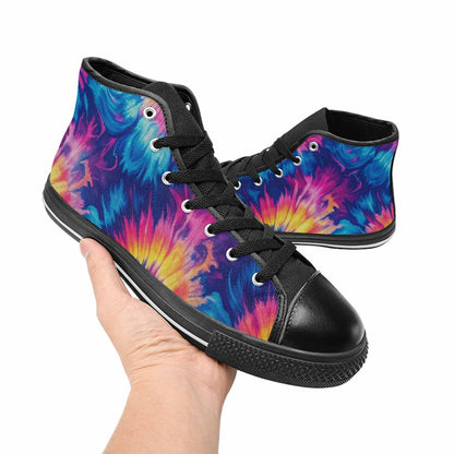 MEN'S Tie Dye Swirl High Top Canvas Cottagecore Sneakers
