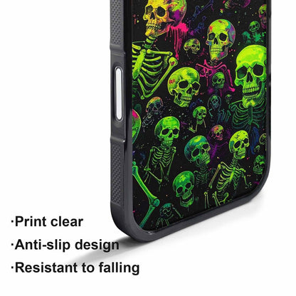 iPhone 17 Pro Case — Skeletons Neon Green Glow Skeletons Original, Custom Art Phone Cover