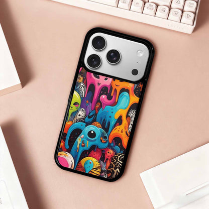 iPhone 17 Pro Case — Melting Aliens Pattern Hundreds Of Alien, Custom Made Phone Cover