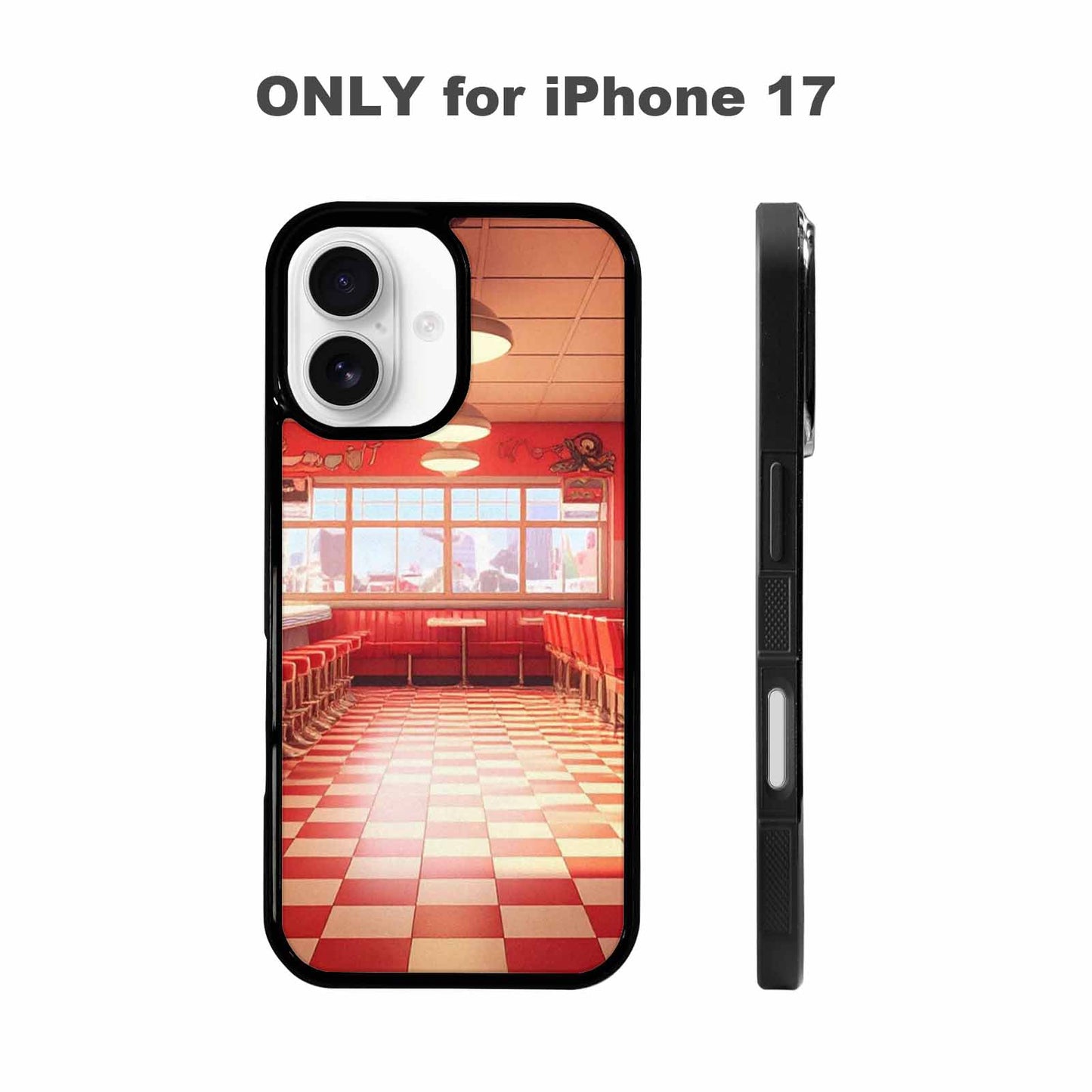 iPhone 17 Case — Diner Cartoon Art Pattern Retro Vintage, Original Design Phone Case