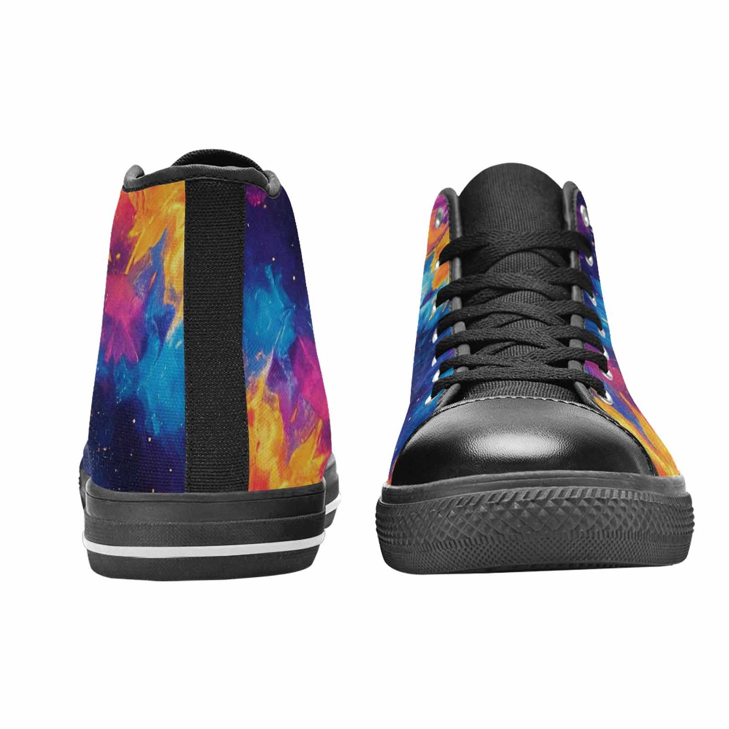 WOMEN'S Tie Dye Galaxy High Top Canvas Vibrant Chaos Custom Shoes