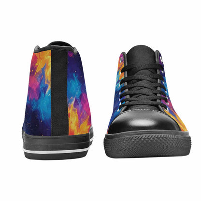 WOMEN'S Tie Dye Galaxy High Top Canvas Vibrant Chaos Custom Shoes