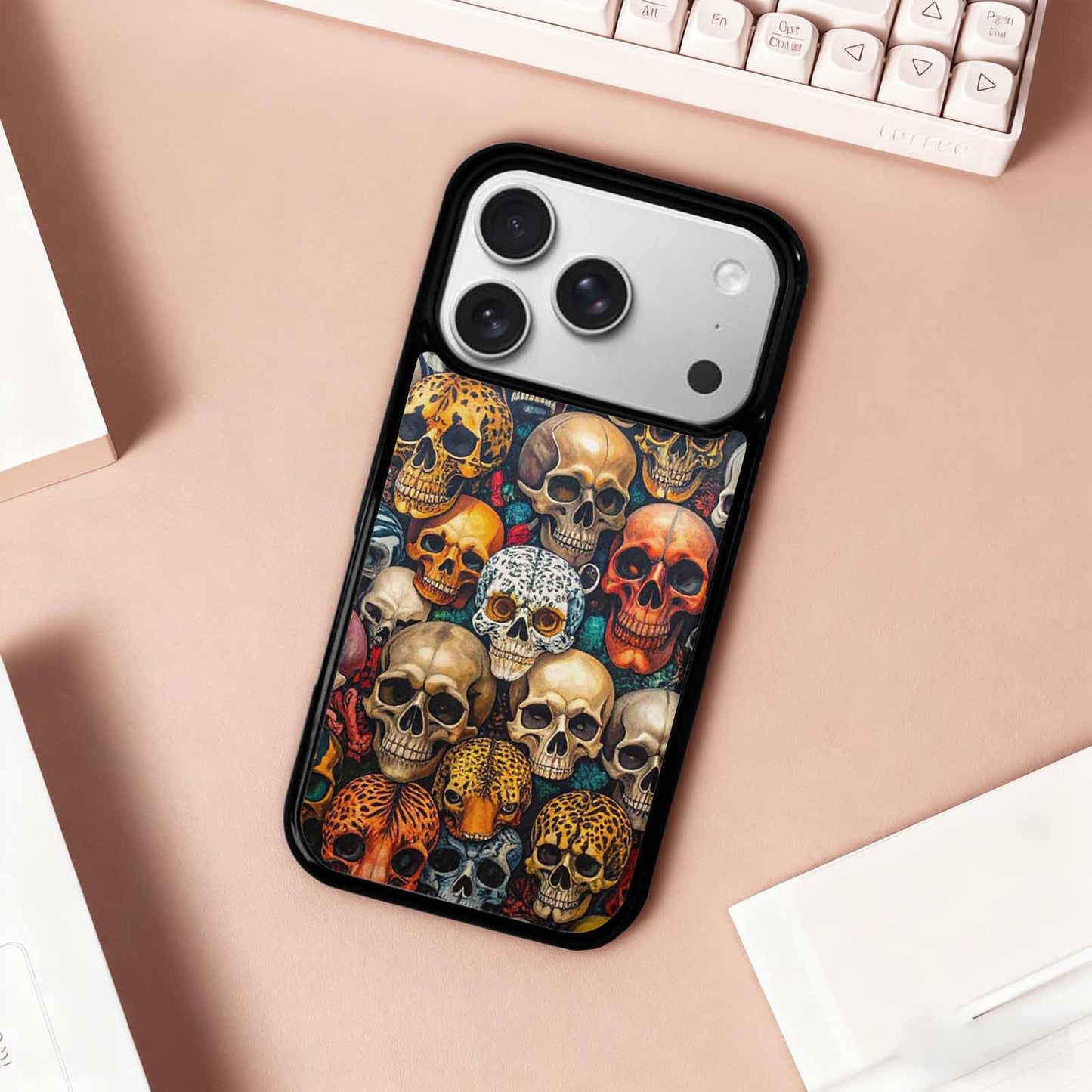 iPhone 17 Pro Case — Skulls Animal Printskulls Patt Pvm Gothic, Custom Made Phone Cover
