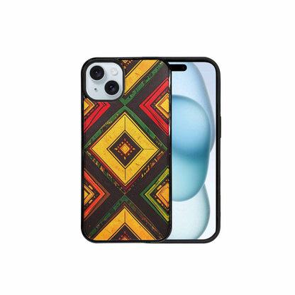 iPhone 15 Plus Case — African Kente Cloth Inspired Pattern Geometric, Custom Printed Phone Case