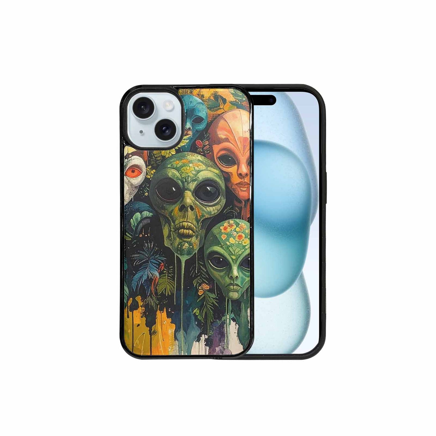 iPhone 15 Plus Case — Aliens Pattern Hundreds Of Sma Bav, Personalized Phone Case