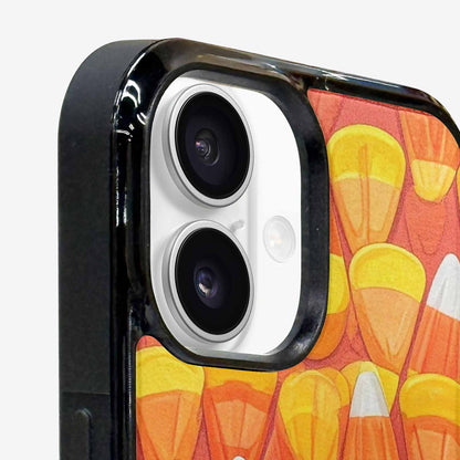 iPhone 16 Case — Candy Corn Shapes In Bright Orange, Custom Art Phone Cover