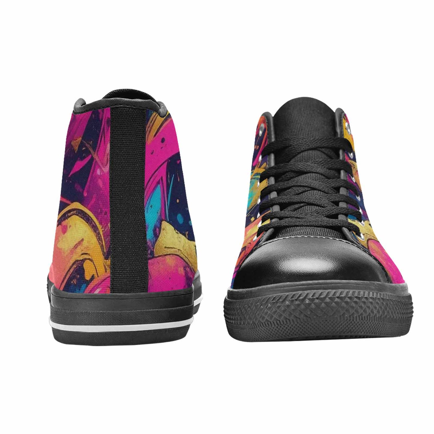 WOMEN'S Paint Splatter High Top Canvas Y2K Custom Sneakers