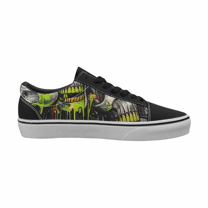 WOMEN'S Rainbow From Skull S Lace-Up Canvas Grunge Custom Shoes