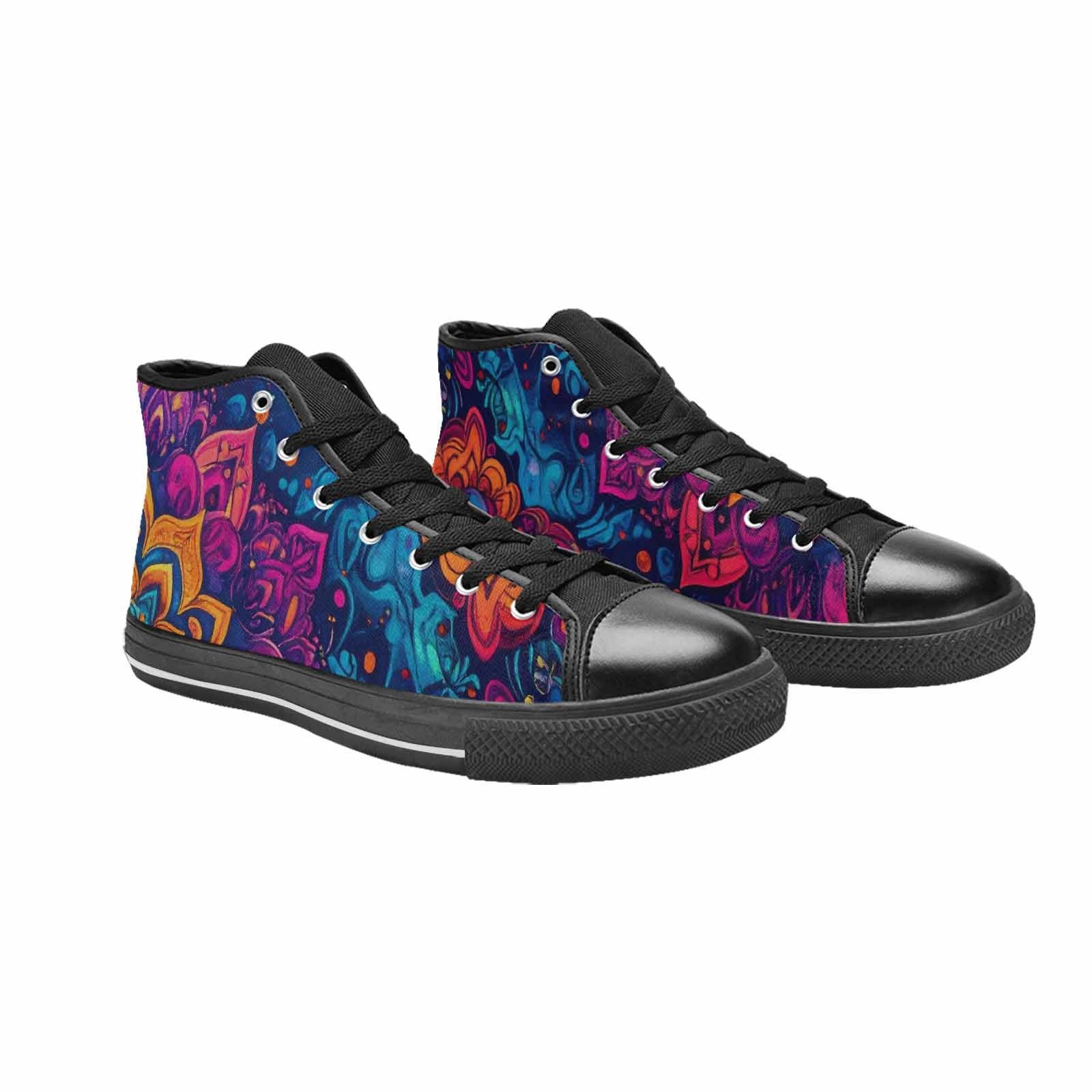 MEN'S Tie Dye Mandala High Top Canvas Surreal Shoes