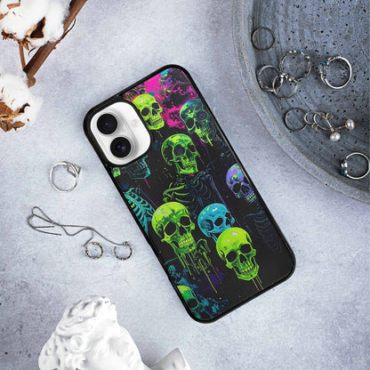 iPhone 16 Plus Case — Skeletons Neon Green Glowskele Ejt Personalized, Customized Protective Case