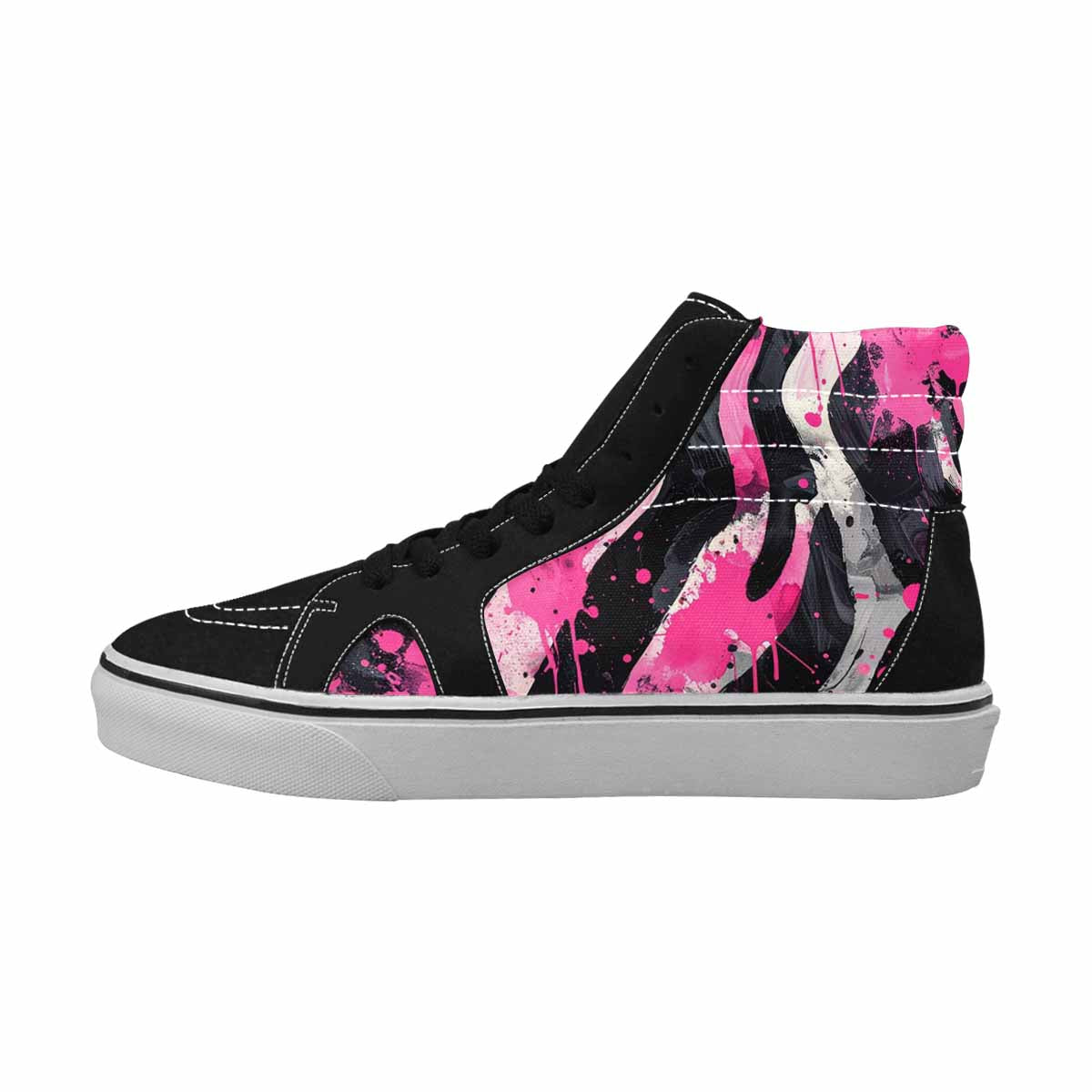 MEN'S Zebra Stripe Burst High Top Canvas Cottagecore Sneakers