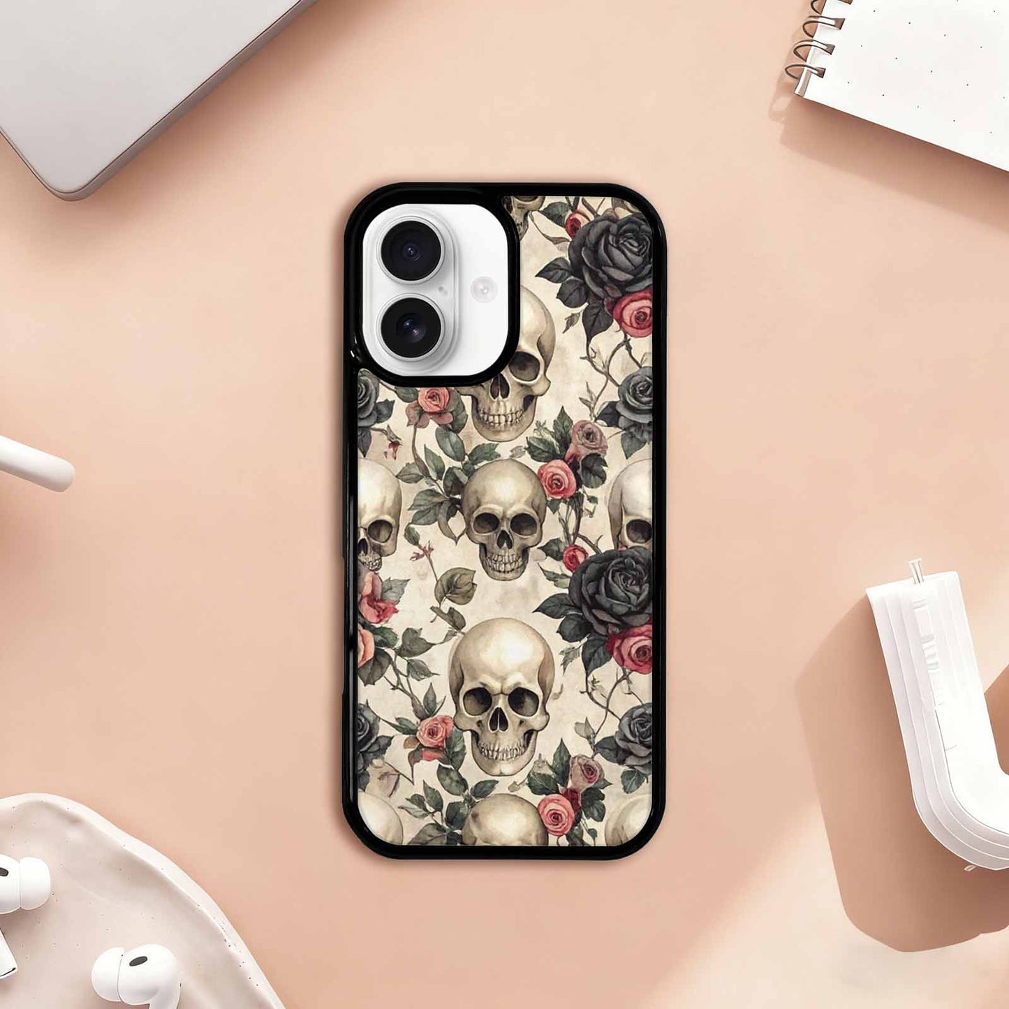 iPhone 17 Case — Skulls Roses And Skulls Gothic Skulls, Personalized Phone Case