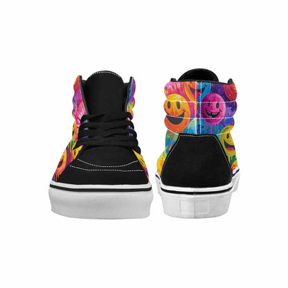 MEN'S Smiley Facessmiley Faces  High Top Canvas Wallpaper Art Sneakers