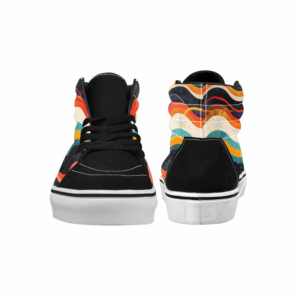 MEN'S Retro Wave Scallop Stripe High Top Canvas Vivid Sneakers