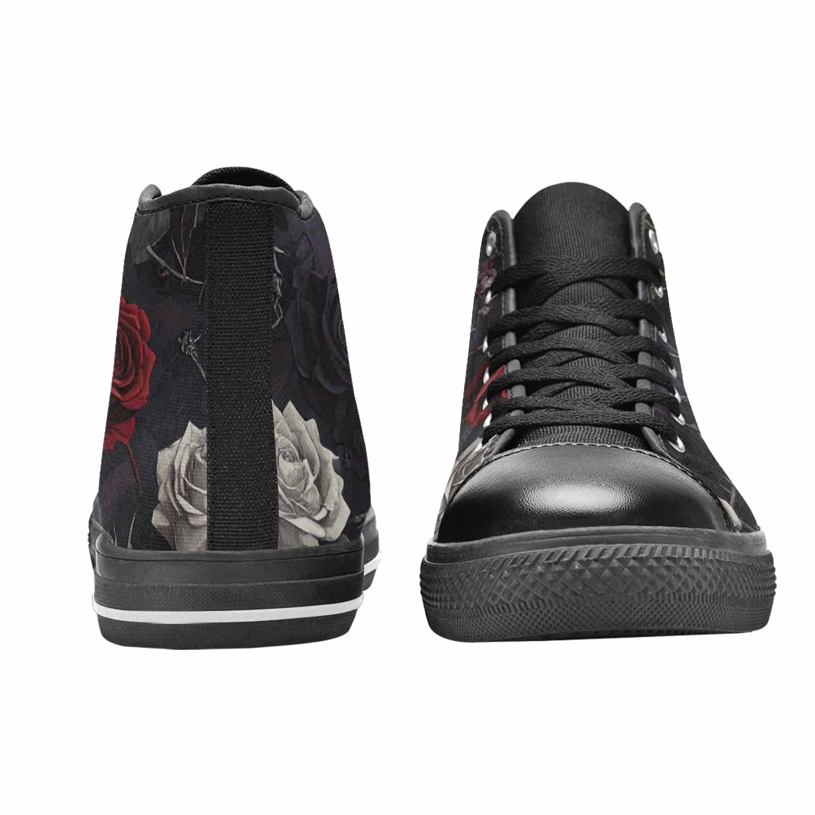 MEN'S Black Gothic Rose High Top Canvas Vivid Custom Shoes